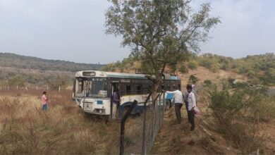 Ten injured as RTC bus veers off road near Anantgiri Hills