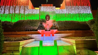 Indian embassy in Riyadh lit in tricolour for India's 75th Republic Day