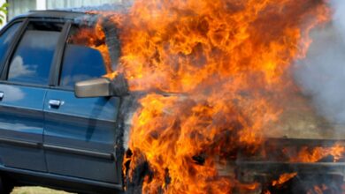 Hyderabad: Maruthi Car engine bursts into flames, no casualties
