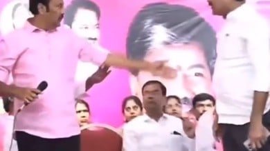 BRS leaders fight on stage ahead of KTR's speech in Secunderabad