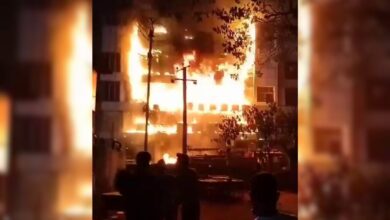 Video: Massive fire breaks out at shopping mall in Telangana