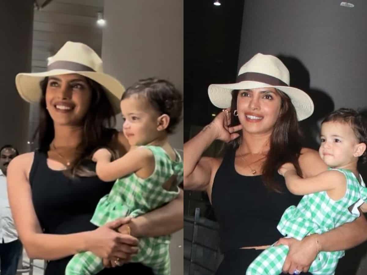 Priyanka Chopra is all smiles as she arrives in India with her daughter Malti Marie