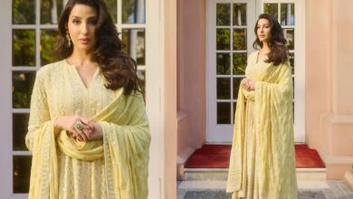 Nora Fatehi dazzles in a yellow ethnic suit; fans call her 'beautiful'