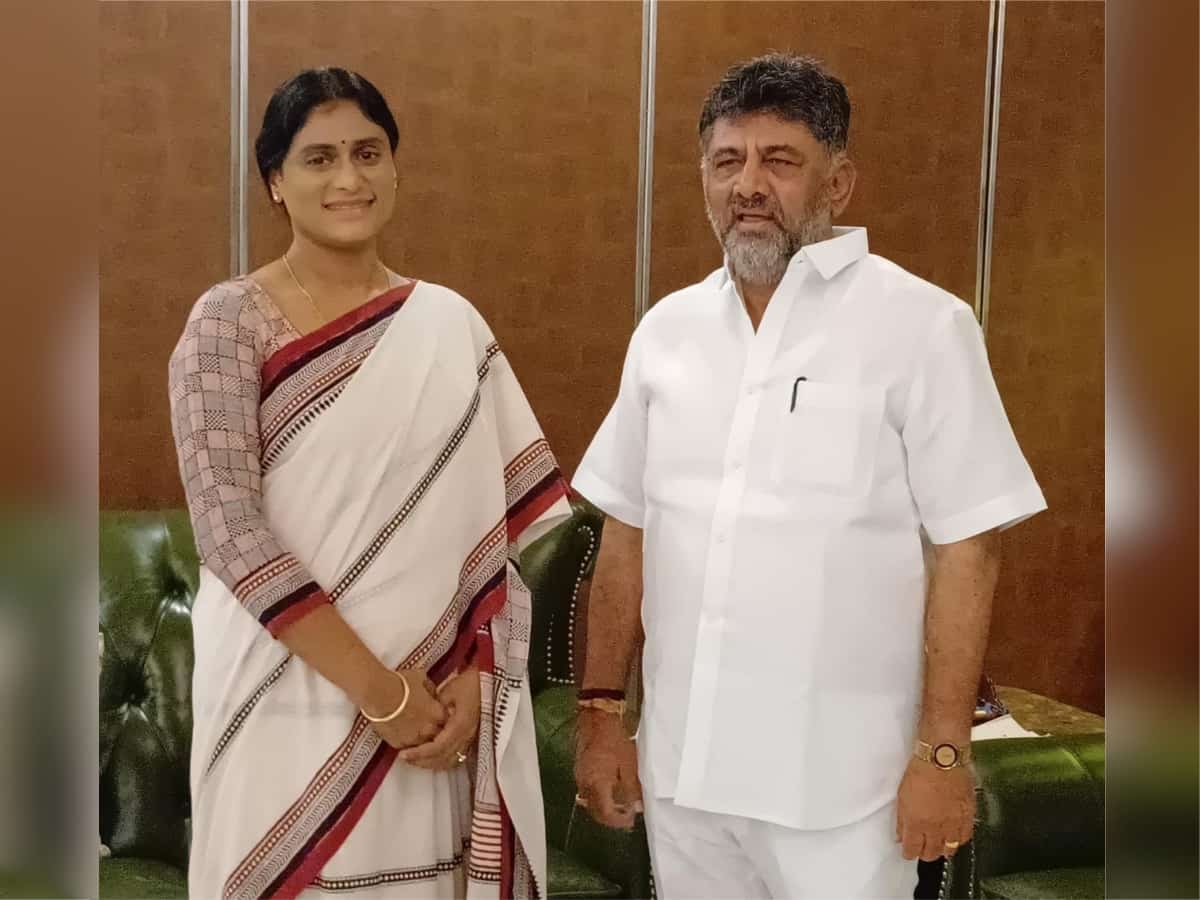 YS Sharmila meets Karnataka Deputy CM Shivakumar in Bengaluru