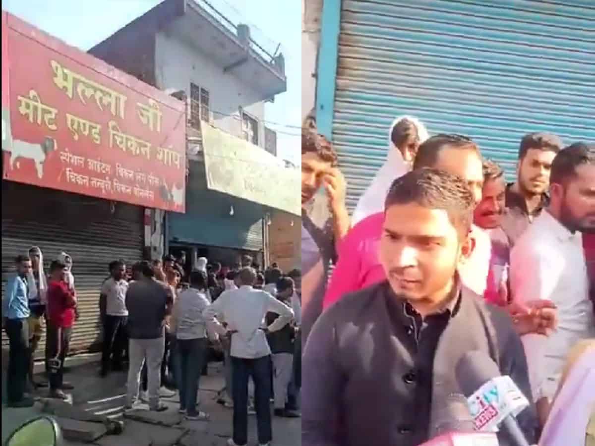 Haryana:Bajrang Dal workers shut down meat shops in Faridabad