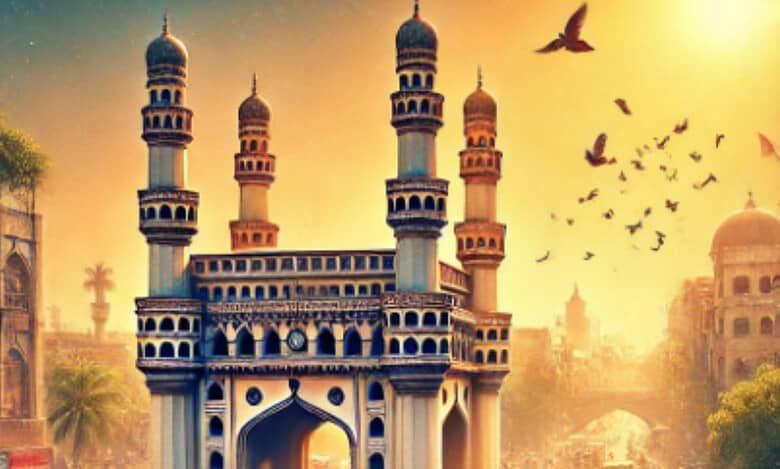 generated image of Charminar representing a heat wave
