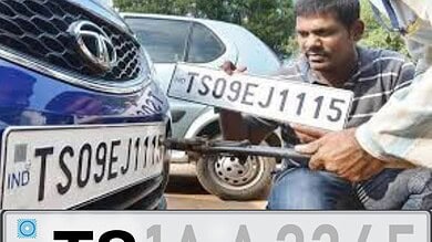 High security registration plates for vehicles made mandatory in Telangana.