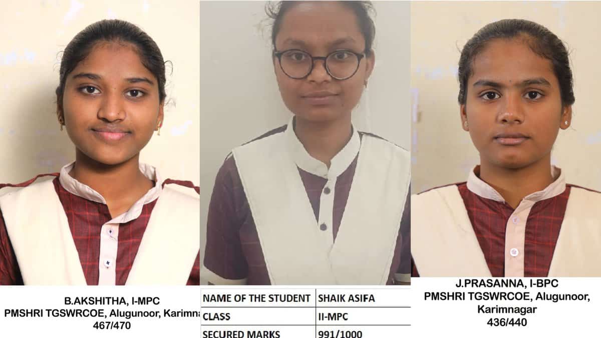 TGSWREIS students bag 26 state ranks in intermediate exams held in 2025.