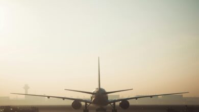 An aircraft on a runway ready to take off from an airport for airport in Telangana story.