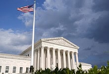 US flag outside the Supreme Court.