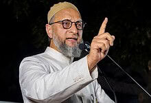 Owaisi speaking passionately at a rally, raising concerns over rising communal violence in Telangana post.