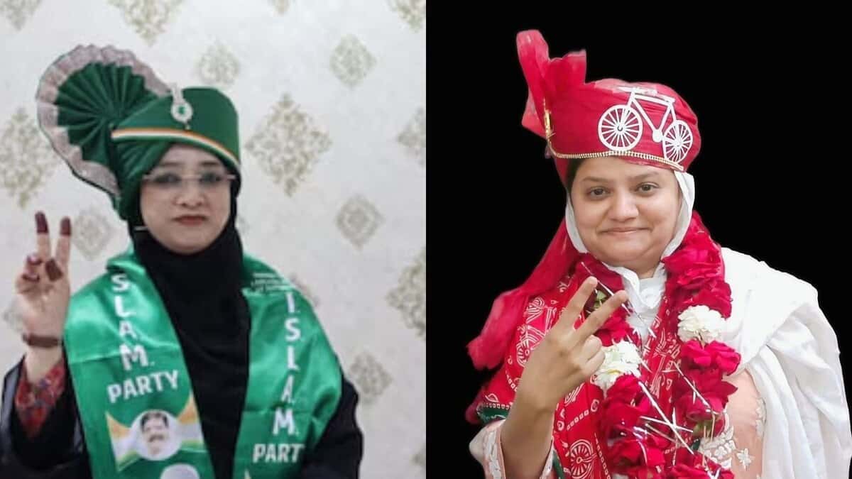 Malegaon Mayor Sheikh Nasreen Khalid (left) and Deputy Mayor Shaan-e-Hind Nihal Ahmed