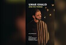 Umar Khalid, activist and author, depicted with a thoughtful expression, surrounded by butterflies, symbo.