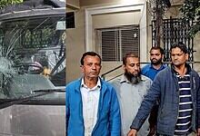 Mob attack damages vehicle transporting eggs in Tukkuguda, Hyderabad.