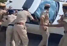 Telangana Police tries to intervene in a clash in Kamareddy