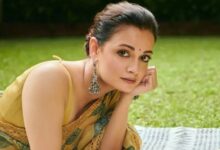 Dia Mirza promoting environmental awareness and river healing efforts outdoors.
