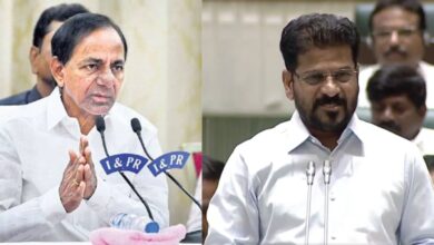 BRS president K Chandrashekhar Rao (left) and Telangana Chief Minister Revanth Reddy (right)
