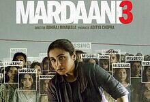 Promotional poster for Mardaani 3 featuring a female police officer and missing children.