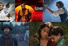 A collage of upcoming Oscar 2026 nominated movies available to watch in India, featuring diverse genres a.
