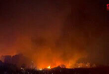 Fire erupts at a slum in Delhi