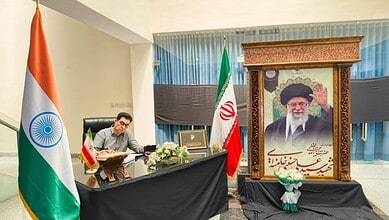 People express their condolences on Ayatollah Ali Khamenei's passing at Iran Consulate in Hyderabad