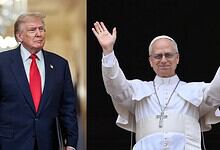 Donald Trump and Pope Francis depicted in a political and religious context, highlighting contrasting fig.