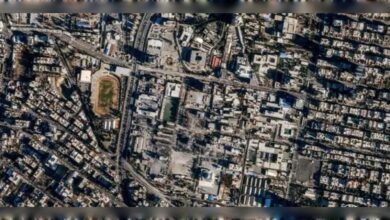 Satellite view of Iran’s FARAJA police headquarters in Tehran during US-Israeli conflict, March 2026.