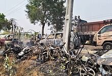 Fire at field near police station in Nalgonda, over 30 seized vehicles gutted