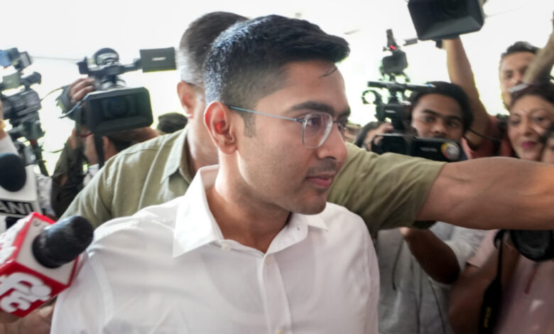 TMC MP Abhishek Banerjee arrives for the INDIA bloc meeting, in New Delhi, Monday, June 8