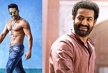 Two images of a man, one shirtless with sunglasses and jeans, the other smiling in a casual shirt.