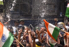 Jharkhand water cannon on protesters