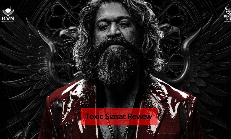 Dark, intense image of a bearded man with wings and a sinister background, related to Toxic movie review.