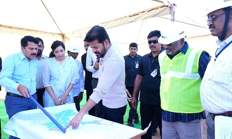 Revanth Kumar inspects Mir Alam Tank during a surprise visit in Hyderabad.