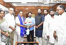 Telangana Chief Minister A Revanth Reddy meets Union Jal Shakti Minister C R Patil