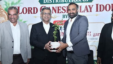Eco-Friendly Clay Ganesh Idols Distributed at Telangana High Court