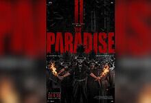 Promotional poster for 'The Paradise' featuring masked characters with fire effects.