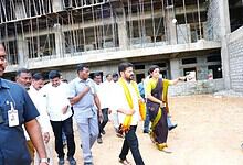 CNM Revanth inspects schol construction in Narayanpet