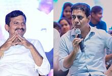 Telangana Revenue Minister Ponguleti Srinivas Reddy (left) and BRS working president KTR (right)