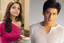 Aishwarya Rai and Shah Rukh Khan in a promotional image from a film.