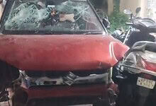 Drunk man rams car into parked two-wheelers in Hyderabad