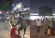 Telangana home guard seen dragging woman by hair, transferred, during a public incident.
