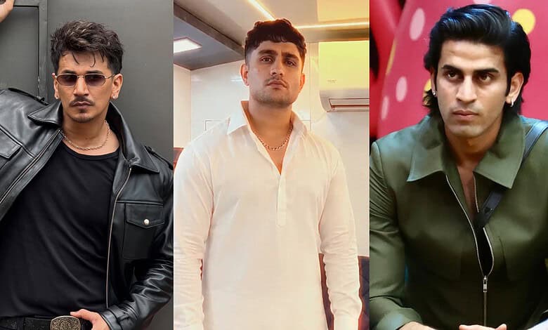 Three Bigg Boss 20 contestants captured in different settings.