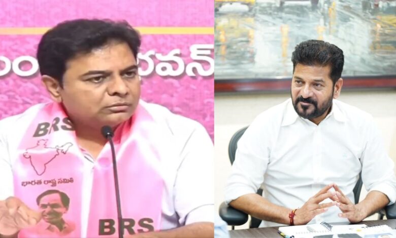 KTR (left) Revanth Reddy (right)