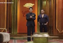 Salman Khan and Karan Johar on Koffee With Karan season 9 set, promotional image.
