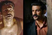Sohum Shah in Tumbbad anniversary with intense expressions and detailed costume.