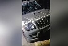 Mahindra Scorpio after the accident in Banjara Hils