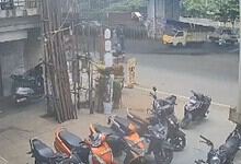 A trolley carrying pipes in Balanagar