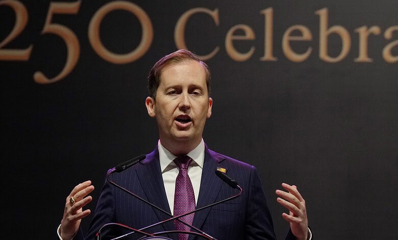 US Ambassador to India Sergio Gor addresses a gathering