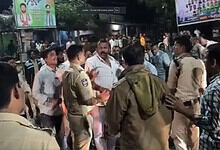 Police pacify Congress leaders during Bathukamma celebrations in Mancherial