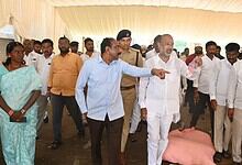Union Minister of State for Home Bandi Sanjay Kumar inspects arrangements ahead of Amit Shah's visit.